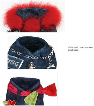 Hollywood Harness Vest with Star & Boa Patch- Many Collar Styles - Posh Puppy Boutique