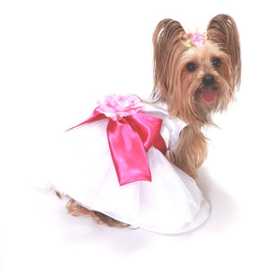 The Madeline Dress with Hot Pink Sash - Posh Puppy Boutique