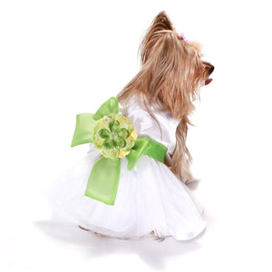 The Madeline with Green Sash - Posh Puppy Boutique
