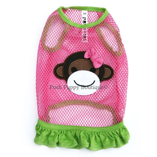 Fishnet Monkey Dress- Pink