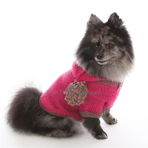 The Taylor Hand Knit Dog Sweater Hoodie- Pink - Posh Puppy Boutique