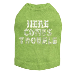 Here Comes Trouble Rhinestone Tank- Many Colors - Posh Puppy Boutique