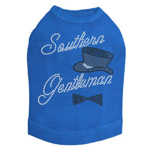 Southern Gentleman -Top Hat & Bow Tie Rhinestones Tank- Many Colors - Posh Puppy Boutique