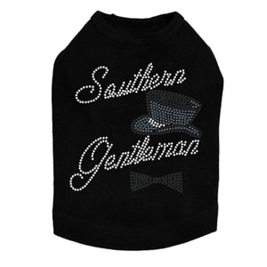 Southern Gentleman -Top Hat & Bow Tie Rhinestones Tank- Many Colors - Posh Puppy Boutique
