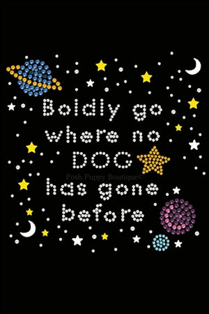 Boldly Go Where No Dog Has Gone Before Rhinestone Bandana- Many Colors - Posh Puppy Boutique
