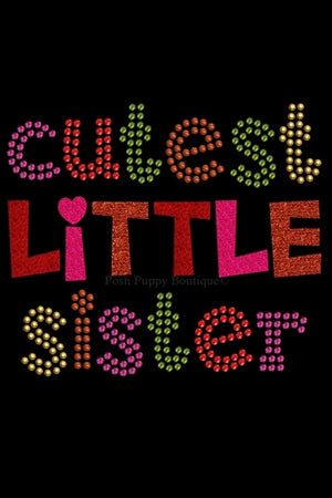 Cutest Little Sister Rhinestone Bandana- Many Colors - Posh Puppy Boutique