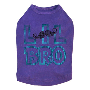 Lil Bro with Mustache Rhinestone Tank - Many Colors - Posh Puppy Boutique