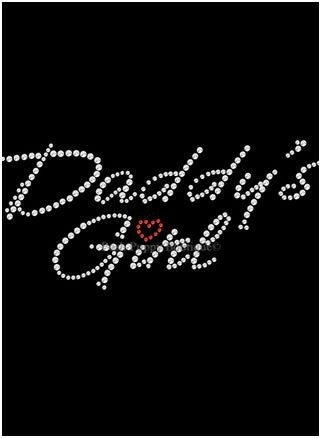 Daddy's Girl with Red Heart Rhinestone Bandana- Many Colors