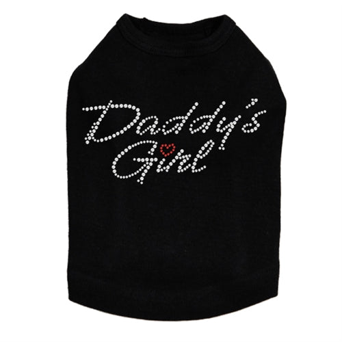 Daddy's Girl with Red Heart Rhinestone Dog Tank- Many Colors