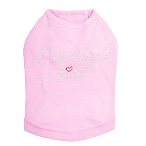 Daddy's Girl with Red Heart Rhinestone Dog Tank- Many Colors - Posh Puppy Boutique