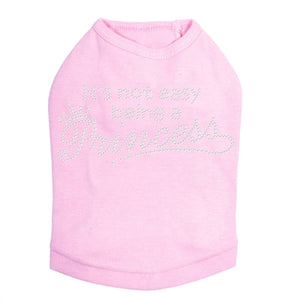 It's Not Easy Being A Princess Rhinestone Tank in Light Pink