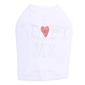 Adopt Me with Heart Rhinestones Tank- Many Colors - Posh Puppy Boutique