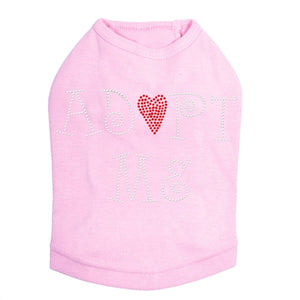 Adopt Me with Heart Rhinestones Tank- Many Colors - Posh Puppy Boutique