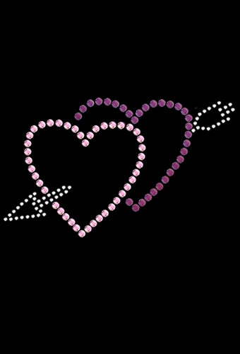 Pink & Purple Hearts with Arrow Bandana- Many Colors