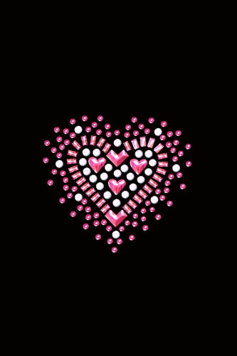 Pink Swarovski Heart Bandana- Many Colors