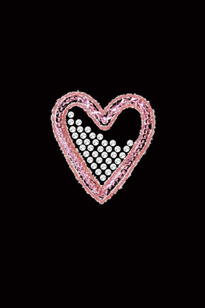 Pink Sequin & Rhinestone Heart Bandana- Many Colors - Posh Puppy Boutique