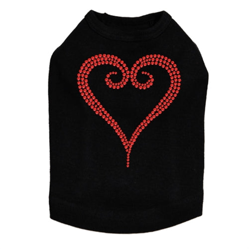 Red Rhinestone Heart Tank in Many Colors