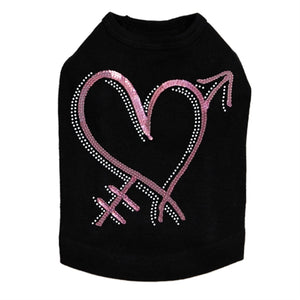 Pink Sequin Heart with Arrow Dog Tank in Many Colors - Posh Puppy Boutique