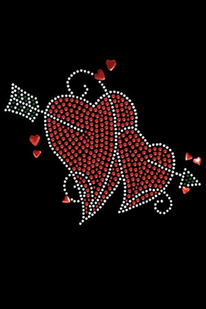 Red Rhinestone Hearts with Arrow Bandana- Many Colors - Posh Puppy Boutique