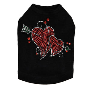 Red Rhinestone Hearts with Arrow Tank in Many Colors - Posh Puppy Boutique