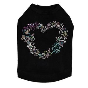 Spring Flower & Bird Heart Tank in Many Colors - Posh Puppy Boutique