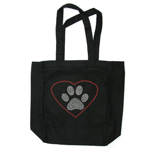 Heart with Paw Canvas Tote Bag in Many Colors - Posh Puppy Boutique