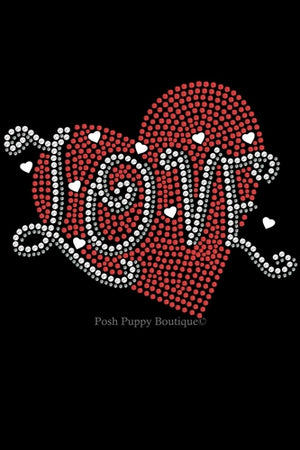 Love Red Heart Rhinestones Bandana- Many Colors - Posh Puppy Boutique