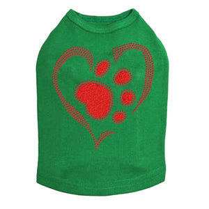 Red Paw Heart Tank - Many Colors - Posh Puppy Boutique