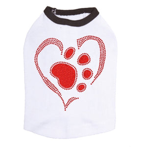 Red Paw Heart Tank - Many Colors - Posh Puppy Boutique