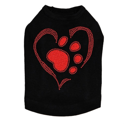 Red Paw Heart Tank - Many Colors