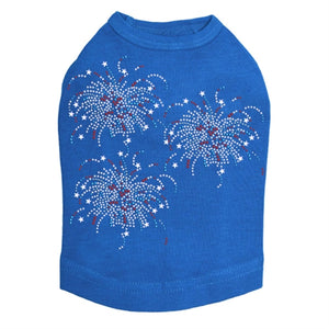 Fireworks Cluster of Three Rhinestone Tank- Many Colors - Posh Puppy Boutique