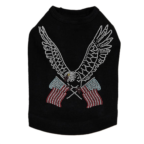 Eagle with Flags Rhinestone Tank- Many Colors