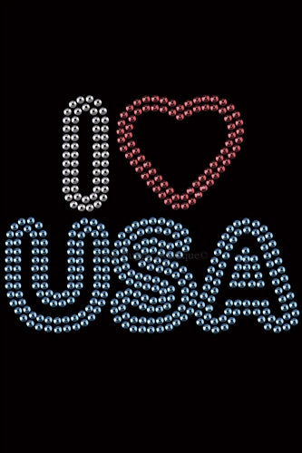 I Love USA 2 Rhinestone Bandana- Many Colors