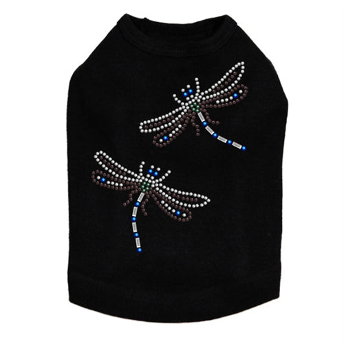 Two Small Dragonfly Rhinestone Tank- Many Colors