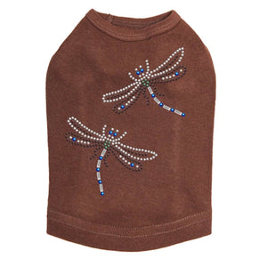 Two Small Dragonfly Rhinestone Tank- Many Colors - Posh Puppy Boutique