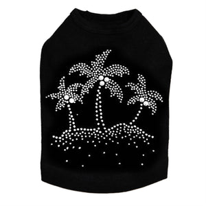 Silver Palm Trees Rhinestuds Dog Tank- Many Colors - Posh Puppy Boutique