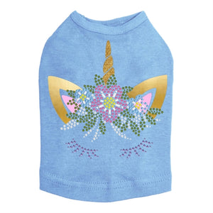 Unicorn with Flowers Dog Tank- Many Colors - Posh Puppy Boutique