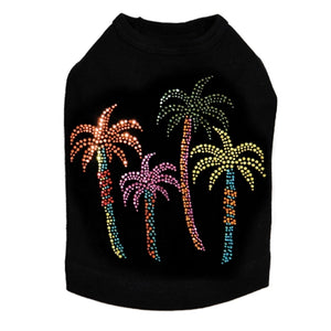 Multicolor Palm Trees Rhinestuds Tank- Many Colors - Posh Puppy Boutique
