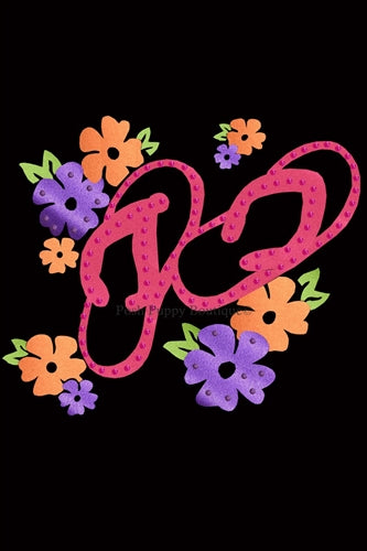 Satin Flip Flops with Flowers Rhinestone Bandana- Many Colors