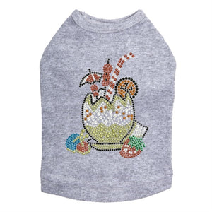 Coconut Tropical Drink Rhinestuds Tank- Many Colors- Cocktail Canine - Posh Puppy Boutique