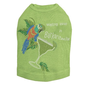 Wasting Away in Barkaritaville Parrot Rhinestone Dog Tank- Many Colors - Posh Puppy Boutique