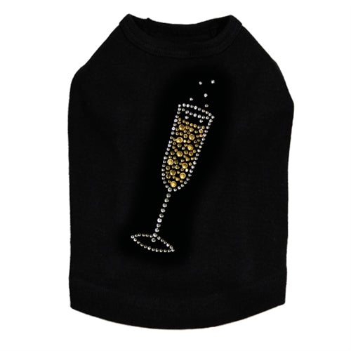 Champagne Flute Rhinestone Tank- Many Colors- Glass Only
