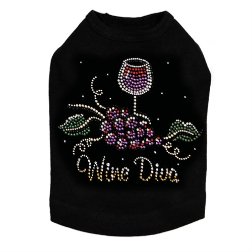 Wine Diva #2 Rhinestone Dog Tank- Many Colors