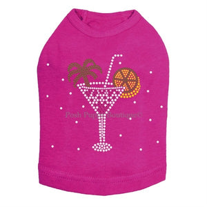 Tropical Drink 3 Rhinestone Dog Tank- Many Colors - Posh Puppy Boutique