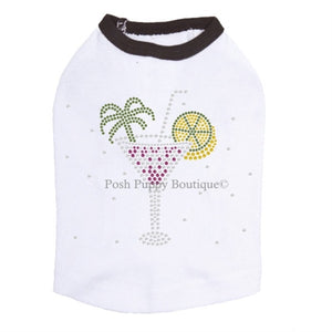 Tropical Drink 3 Rhinestone Dog Tank- Many Colors - Posh Puppy Boutique