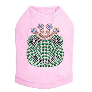 Frog with Pink Crown Rhinestones Tank- Many Colors - Posh Puppy Boutique