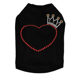 Heart with Crown Dog Tank in Many Colors - Posh Puppy Boutique