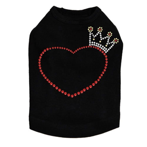 Heart with Crown Dog Tank in Many Colors