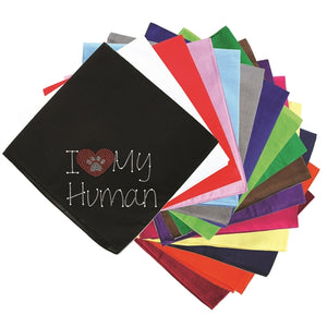 I Love My Human Bandana- Many Colors - Posh Puppy Boutique
