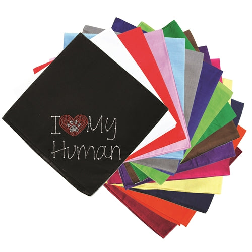 I Love My Human Bandana- Many Colors